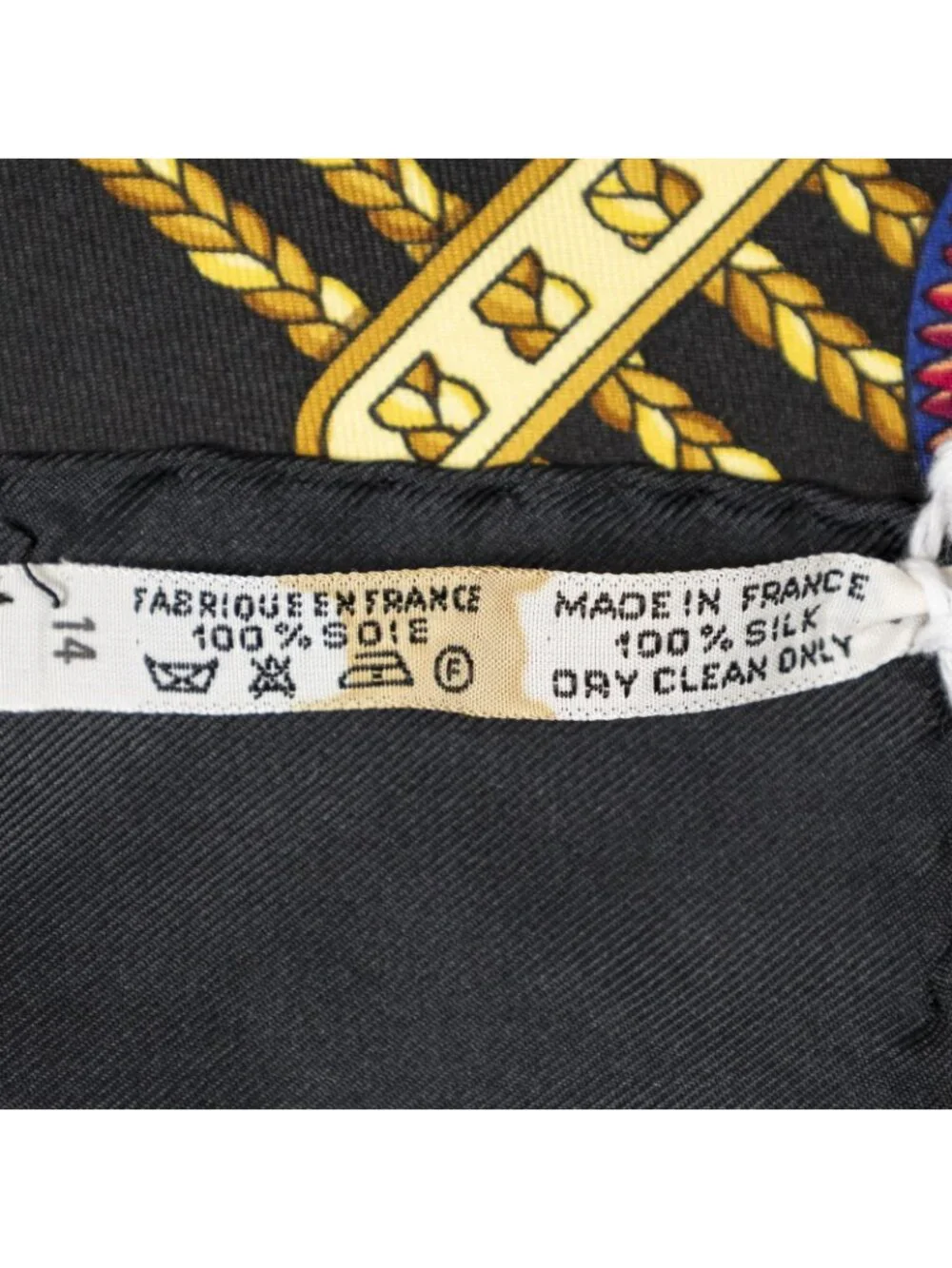 Hermes Scarf Black Gold Red Twill Silk